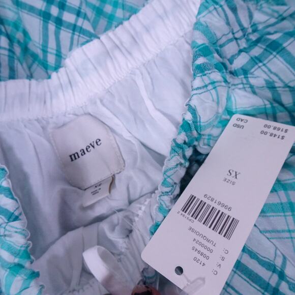 Anthropologie Women's Maeve  a-line cotton midi skirt Turq XS NWT 148 - Picture 6 of 7